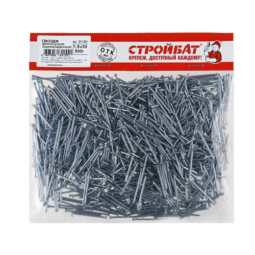 Гвозди финишные оцинкованные Стройбат 1,6х30 (0,5 кг) картинка